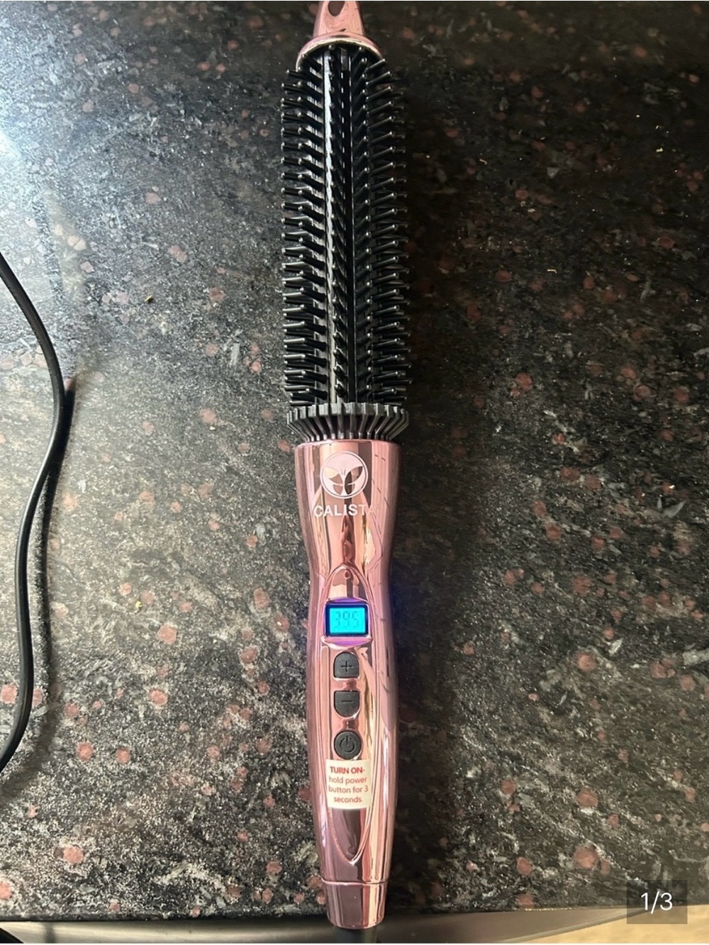 Calista Rose Gold Heated Round Brush - Pink Metallic